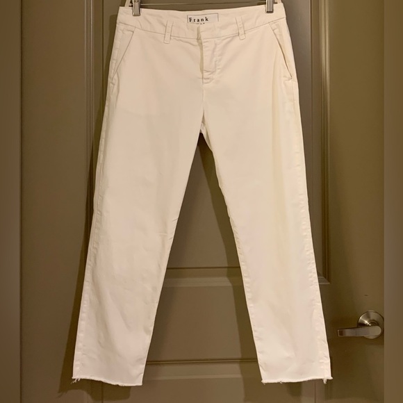Frank & Eileen Wicklow The Italian Chino Performance Twill in White Pants Size 8 - Picture 15 of 15